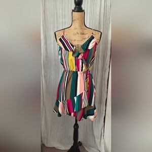 Express Multicolor Asymmetrical Dress